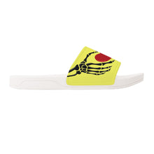 Load image into Gallery viewer, Ti Amo I love you - Exclusive Brand - Laser Lemon - Skeleton Hands with Heart -  Slide Sandals - White Soles
