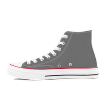 Load image into Gallery viewer, Ti Amo I love you - Exclusive Brand - Dove Gray - White Daisy - High Top Canvas Shoes - White  Soles
