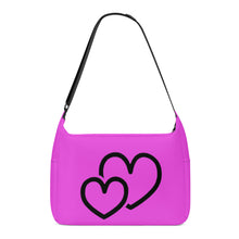 Load image into Gallery viewer, Ti Amo I love you - Exclusive Brand - Brilliant Lavender Rose - Double Black Heart - Journey Computer Shoulder Bag
