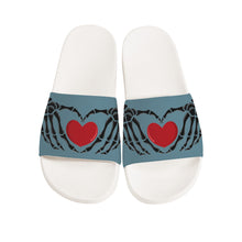 Load image into Gallery viewer, Ti Amo I love you - Exclusive Brand - Hoki - Skeleton Hands with Heart -  Slide Sandals - White Soles
