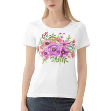 Load image into Gallery viewer, Ti Amo I love you - Exclusive Brand  - White - Floral Bouquet - Women&#39;s T shirt - Sizes XS-2XL
