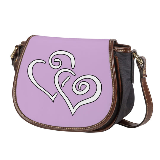 Ti Amo I love you - Exclusive Brand - Thistle - Double White Heart - Saddle Bag