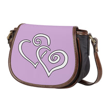 Load image into Gallery viewer, Ti Amo I love you - Exclusive Brand - Thistle - Double White Heart - Saddle Bag
