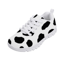 Load image into Gallery viewer, Ti Amo I love you - Exclusive Brand - White with Black Cow Spots - Kids Sneakers - White Soles
