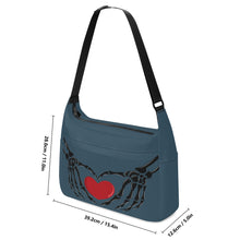 Load image into Gallery viewer, Ti Amo I love you - Exclusive Brand - Fiord - Skeleton Heart Hands  -  Journey Computer Shoulder Bag
