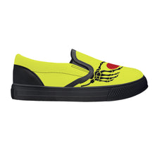 Load image into Gallery viewer, Ti Amo I love you - Exclusive Brand  - Lemonaide - Skeleton Hands with Heart - Kids Slip-on shoes - Black Soles
