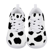 Load image into Gallery viewer, Ti Amo I love you - Exclusive Brand - White with Black Cow Spots - Kids Sneakers - White Soles
