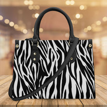 Load image into Gallery viewer, Ti Amo I love you - Exclusive Brand - Black &amp; White - Zebra - Luxury Womens PU Tote Bag - Black Straps
