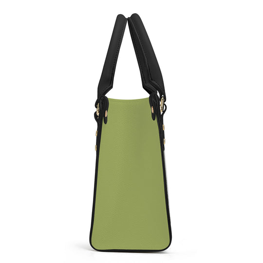 Ti Amo I love you - Exclusive Brand - Green Smoke - Luxury Womens PU Tote Bag - Black Straps
