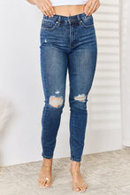 Load image into Gallery viewer, Judy Blue Full Size High Waist Distressed Slim Jeans Ti Amo I love you
