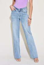 Load image into Gallery viewer, Judy Blue Full Size V Front Waistband Straight Jeans Ti Amo I love you
