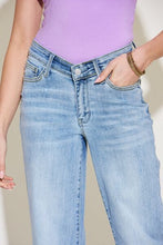 Load image into Gallery viewer, Judy Blue Full Size V Front Waistband Straight Jeans Ti Amo I love you
