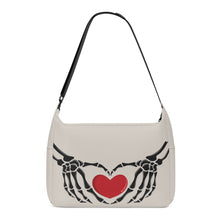 Load image into Gallery viewer, Ti Amo I love you - Exclusive Brand - Swirl - Skeleton Heart Hands  -  Journey Computer Shoulder Bag
