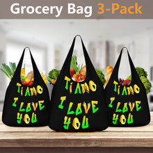 Load image into Gallery viewer, Ti Amo I love you - Exclusive Brand - Hip Hop Lettering - 3 Pcs Grocery Bags
