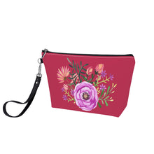 Load image into Gallery viewer, Ti Amo I love you - Exclusive Brand - Viva Magenta - Floral - Sling Cosmetic Bag
