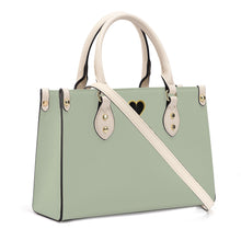 Load image into Gallery viewer, Ti Amo I love you - Exclusive Brand - Tender Green - Luxury Womens PU Tote Bag - Cream Straps
