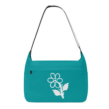 Load image into Gallery viewer, Ti Amo I love you - Exclusive Brand - Persian Green - White Daisy -  Journey Computer Shoulder Bag
