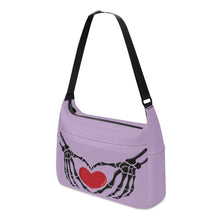 Load image into Gallery viewer, Ti Amo I love you - Exclusive Brand - London Hue - Skeleton Heart Hands  -  Journey Computer Shoulder Bag
