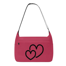 Load image into Gallery viewer, Ti Amo I love you - Exclusive Brand  - Viva Magenta - Double Black Heart - Journey Computer Shoulder Bag
