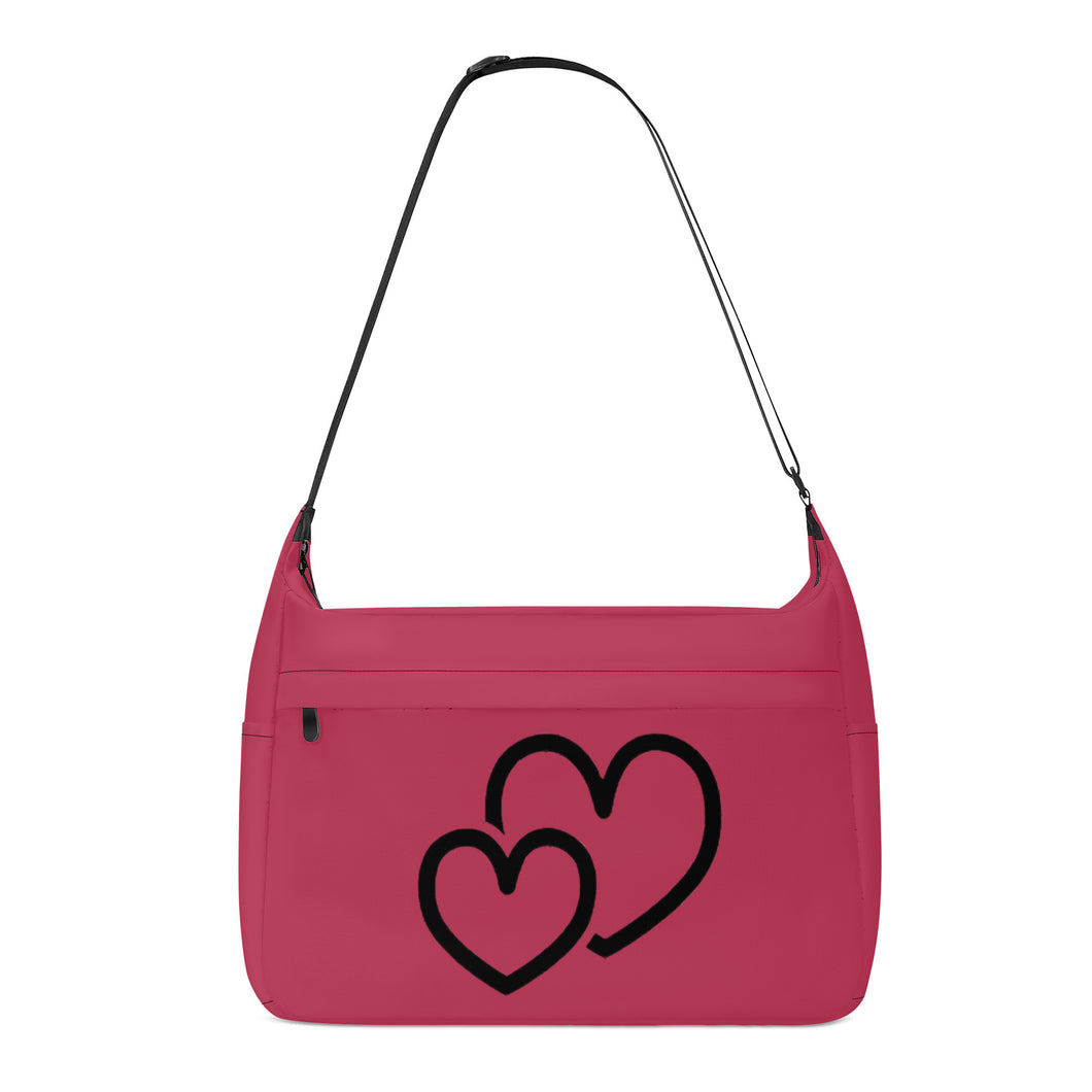 Ti Amo I love you - Exclusive Brand  - Viva Magenta - Double Black Heart - Journey Computer Shoulder Bag