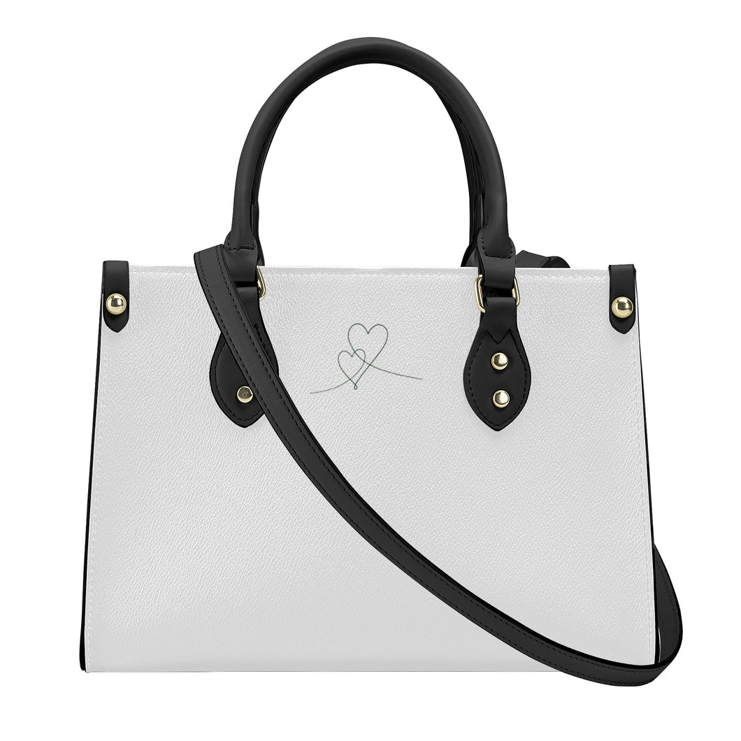 Ti Amo I love you - Exclusive Brand  - White - Luxury Womens PU Tote Bag - Black Straps