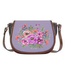 Load image into Gallery viewer, Ti Amo I love you - Exclusive Brand - Purple Heather - Floral Bouquet -  Saddle Bag
