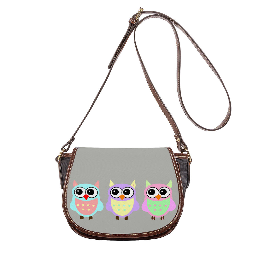 Ti Amo I love you - Exclusive Brand - Grey Cloud - 3 Owls -  Saddle Bag