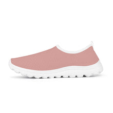 Load image into Gallery viewer, Ti Amo I love you - Exclusive Brand - Pink Rose - Double White Heart - Women&#39;s Mesh Running Shoes - White Soles
