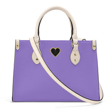 Load image into Gallery viewer, Ti Amo I love you - Exclusive Brand - Pale Purple  - Luxury Womens PU Tote Bag - Cream Straps
