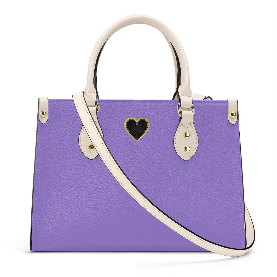 Ti Amo I love you - Exclusive Brand - Pale Purple  - Luxury Womens PU Tote Bag - Cream Straps