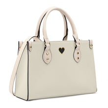 Load image into Gallery viewer, Ti Amo I love you - Exclusive Brand  - Eggshell - Luxury Womens PU Tote Bag - Cream Straps
