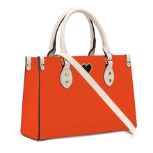 Load image into Gallery viewer, Ti Amo I love you - Exclusive Brand - Reddish Orange - Luxury Womens PU Tote Bag - Cream Straps
