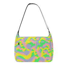 Load image into Gallery viewer, Ti Amo I love you - Exclusive Brand - Pear Yellow, Cadet Blue, Can Can, Pastel Green Camouflage - Journey Computer Shoulder Bag
