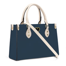 Load image into Gallery viewer, Ti Amo I love you - Exclusive Brand - Pickled Bluewood - Luxury Womens PU Tote Bag - Cream Straps
