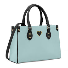 Load image into Gallery viewer, Ti Amo I love you - Exclusive Brand - Pale Aqua - Luxury Womens PU Tote Bag - Black Straps
