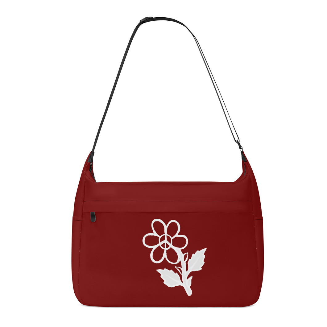 Ti Amo I love you - Exclusive Brand - Dark Burgundy - White Daisy - Journey Computer Shoulder Bag