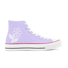 Load image into Gallery viewer, Ti Amo I love you - Exclusive Brand - Lilac - White Daisy - High Top Canvas Shoes - White  Soles
