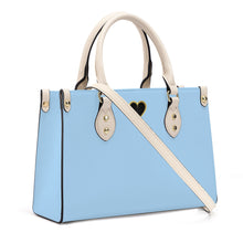 Load image into Gallery viewer, Ti Amo I love you - Exclusive Brand - Light Blue Jeans - Luxury Womens PU Tote Bag - Cream Straps
