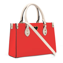 Load image into Gallery viewer, Ti Amo I love you - Exclusive Brand - Red Orange - Luxury Womens PU Tote Bag - Cream Straps
