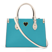 Load image into Gallery viewer, Ti Amo I love you - Exclusive Brand - Macaw Blue Green - Luxury Womens PU Tote Bag - Cream Straps
