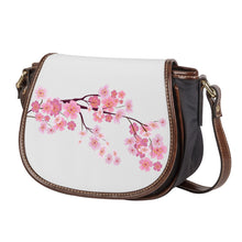 Load image into Gallery viewer, Ti Amo I love you - Exclusive Brand - Concrete - Pink Floral Branch - Saddle Bag
