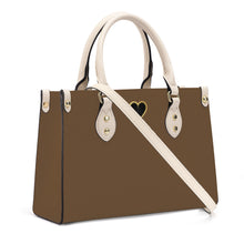 Load image into Gallery viewer, Ti Amo I love you - Exclusive Brand - Saddle Brown - Luxury Womens PU Tote Bag - Cream Straps
