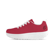 Load image into Gallery viewer, Ti Amo I love you - Exclusive Brand - Brick Red - Double Black Heart - Womens Mesh Heightening Shake Wedge Platform Shoes
