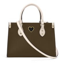 Load image into Gallery viewer, Ti Amo I love you - Exclusive Brand - Cafe Noir - Luxury Womens PU Tote Bag - Cream Straps
