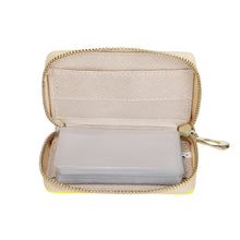 Load image into Gallery viewer, Ti Amo I love you - Exclusive Brand - Laser Lemon - Double White Heart - PU Leather - Zipper Card Holder
