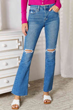 Load image into Gallery viewer, Kancan Full Size Distressed Raw Hem Bootcut Jeans Ti Amo I love you
