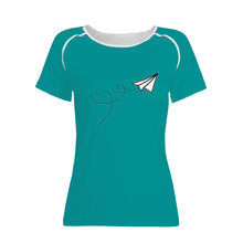 Load image into Gallery viewer, Ti Amo I love you - Exclusive Brand  - Veridian Green - Paper Airplane - Women&#39;s T shirt
