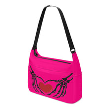 Load image into Gallery viewer, Ti Amo I love you - Exclusive Brand - Rose - Skeleton Heart Hands  -  Journey Computer Shoulder Bag
