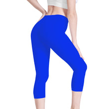 Load image into Gallery viewer, Ti Amo I love you -Exclusive Brand - Blue Blue Eyes - Double White Heart - Womens / Teen Girls / Womens Plus Size - Capri Yoga Leggings - Sizes XS-3XL
