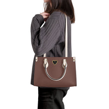 Load image into Gallery viewer, Ti Amo I love you - Exclusive Brand - Tobacco Brown - Luxury Womens PU Tote Bag - Cream Straps
